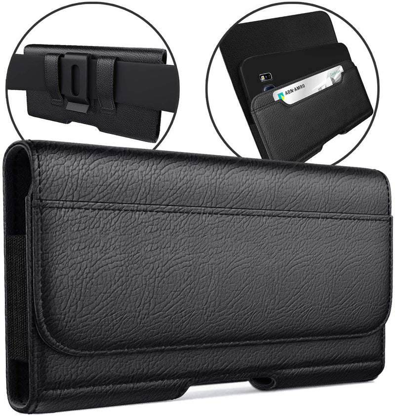 Meilib iPhone 12 Pro Max, 11 Pro Max, XS Max, 8 Plus, 7 Plus 6s Plus Holster, Cell Phone Belt Case with Belt Clip/Loops, Belt Pouch Cover w/ Built in ID Card Holder (Fits Phone w/ Otterbox Cases on)