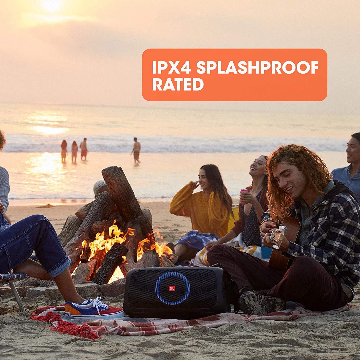 JBL PartyBox On-The-Go High Power Portable Party Speaker with Built-In Lights and Wireless Mic
