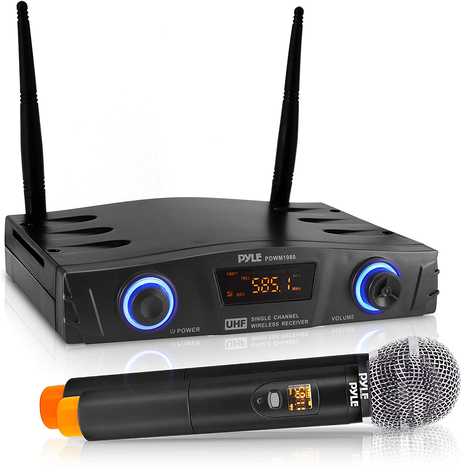 Pyle Compact UHF Pro Wireless Microphone System with Handheld Microphone