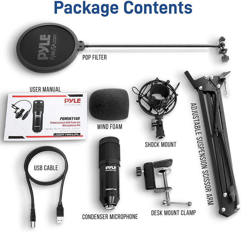 Pyle Desktop USB Podcast Microphone Kit