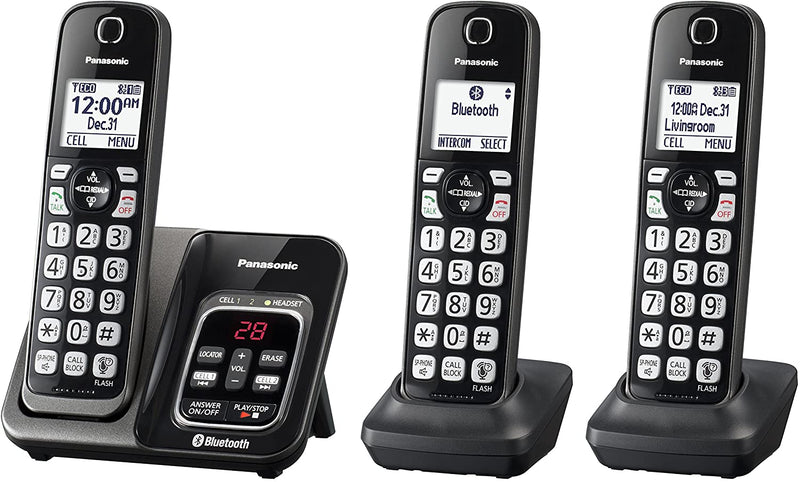 Panasonic KX-TGD563 Link2Cell 3 Handset Cordless Telephone with Digital Answering Machine