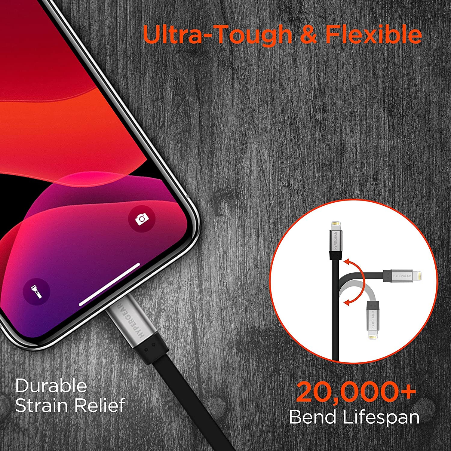 Hypergear FlexiCable USB-C to Lightning Cable (6ft)