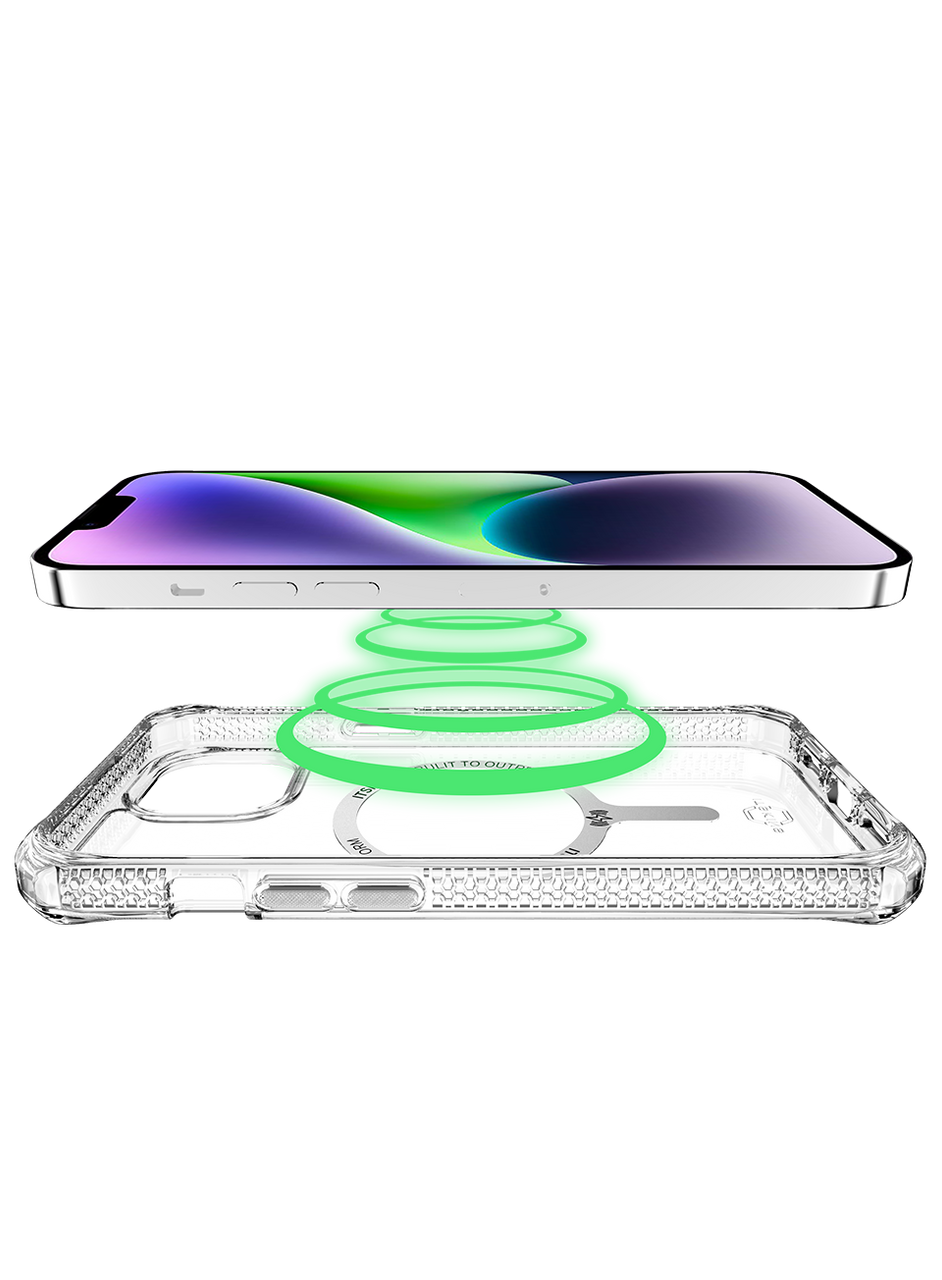 ITSKINS Hybrid Clear Case for the Apple iPhone 14 Plus With MagSafe (Clear)