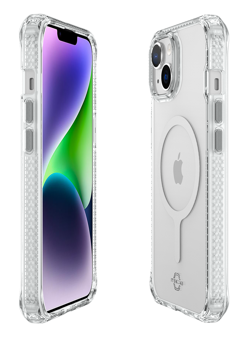 ITSKINS Hybrid Clear Case for the Apple iPhone 14 Plus With MagSafe (Clear)