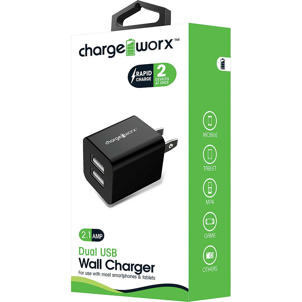 ChargeWorx Rapid Charge Dual USB Wall Charger