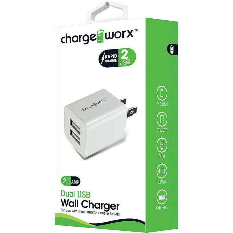 ChargeWorx Rapid Charge Dual USB Wall Charger