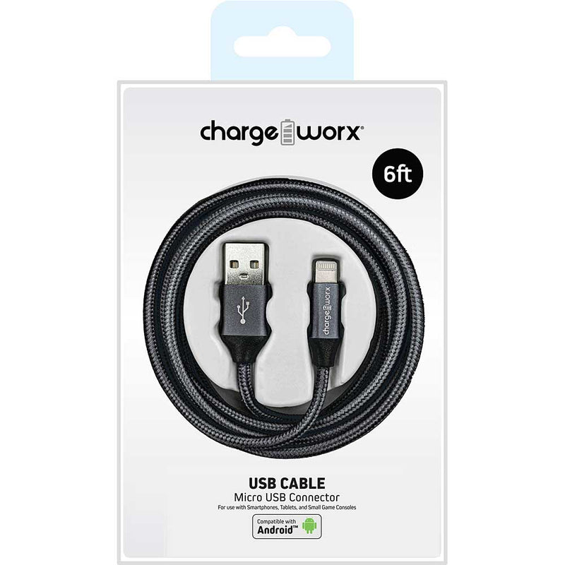 Chargeworx 6 FT Micro USB Cable