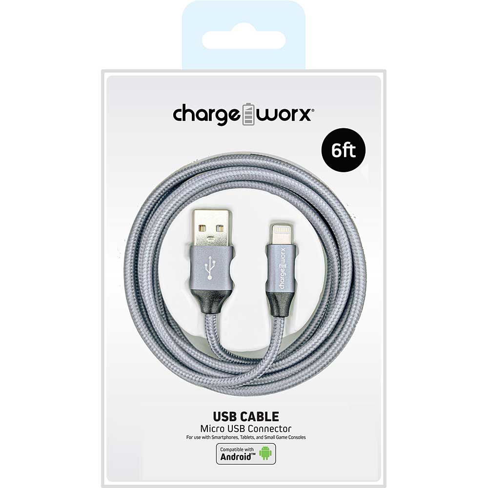 Chargeworx 6 FT Micro USB Cable