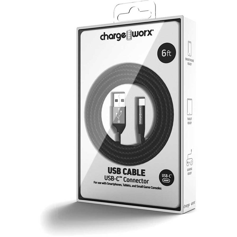 Chargeworx 6 FT USB-C to USB-A Cable