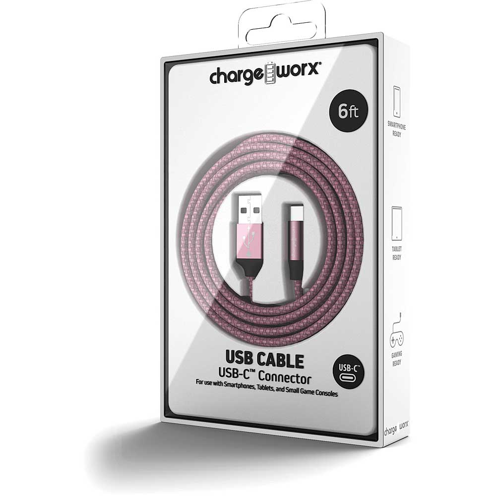 Chargeworx 6 FT USB-C to USB-A Cable