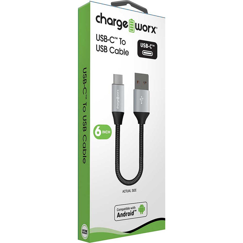 Chargeworx 6in USB-C to USB Cable