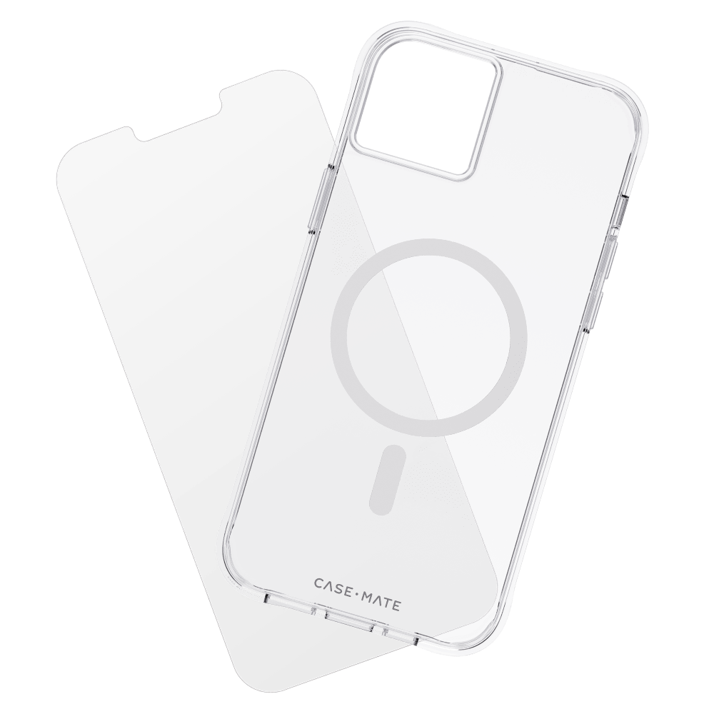Case Mate Apple iPhone 14 Plus Protection Pack Magsafe Case and Glass Screen Protector (Black)
