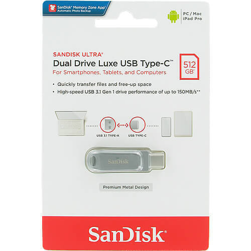 SanDisk Ultra Dual Drive Luxe USB 3.1 Flash Drive (USB Type-C / Type-A)
