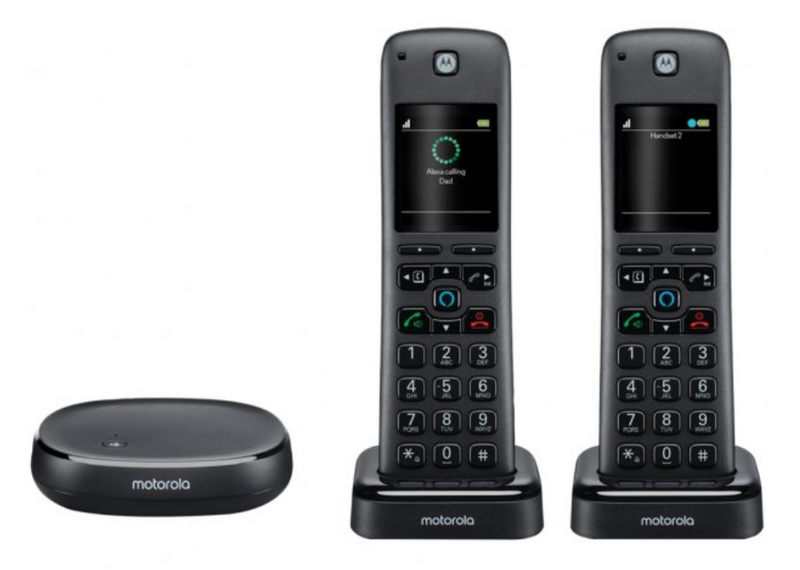 Motorola AXH02 AX Series Dect 6.0 Cordless Digital Phone and Answering System with Built-in Alexa® (2 Handsets)