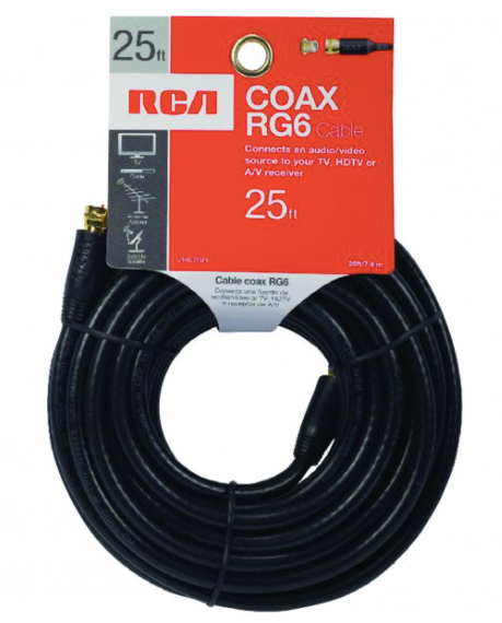 RCA RG6 Coaxial Cable (25ft)