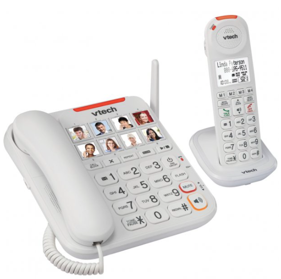 Vtech SN5147 Amplified Corded/Cordless Answering System with Big Buttons & Display