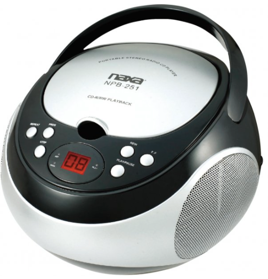 Naxa Portable CD Player with AM/FM Radio (Black)