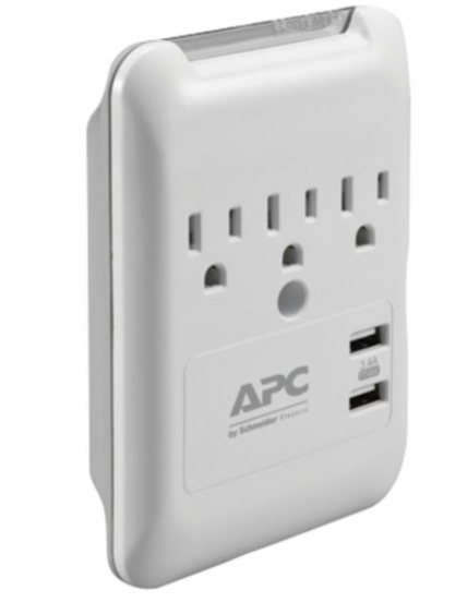 APC Essential SurgeArrest® 3-Outlet Wall Tap with 2 USB Charging Ports