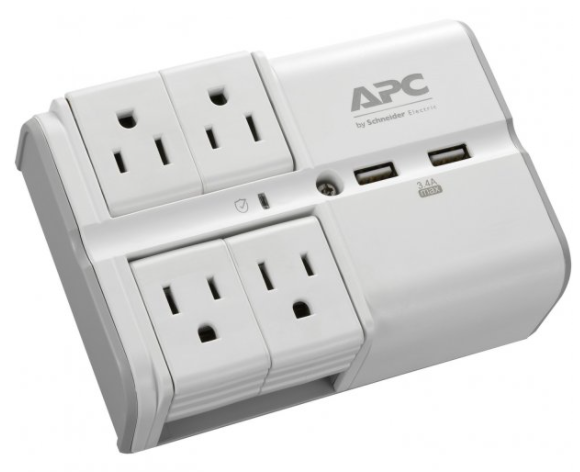 APC Essential SurgeArrest 4-Rotating-Outlets Wall Tap with 2 USB Charging Ports