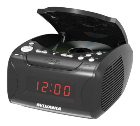 Sylvania USB-Charging CD Dual Alarm Clock Radio