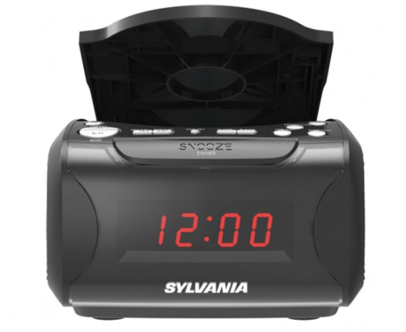 Sylvania USB-Charging CD Dual Alarm Clock Radio