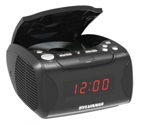 Sylvania USB-Charging CD Dual Alarm Clock Radio