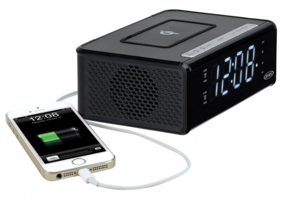 Jensen Dual Alarm Clock Radio with Qi Charging