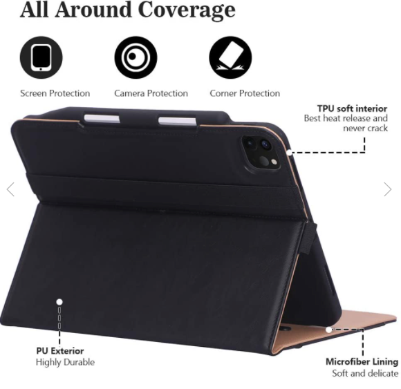 ProCase Leather Folio Case for iPad Pro 12.9 4th/3rd Generation 2018