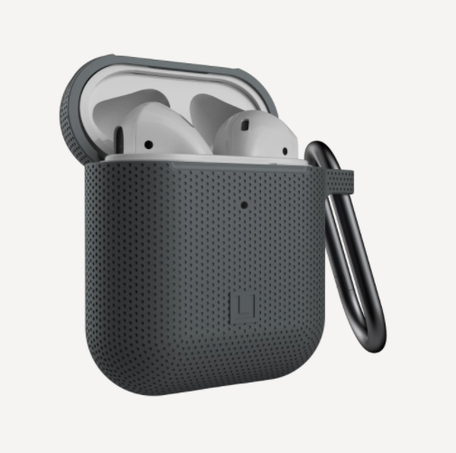 [U] by UAG Compatible with Apple Airpods (Gen 1&2) DOT Silicone Case with Carabiner Keychain