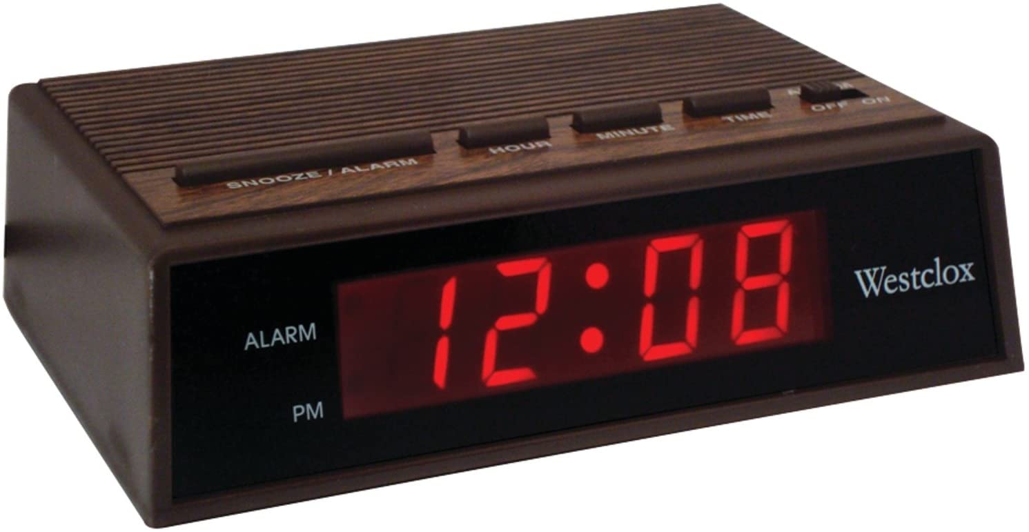 Westclox Retro Wood Grain Alarm Clock
