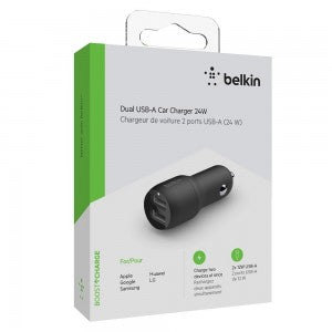 Belkin Boost Charge 24 Watt Dual USB-A Bullet Car Charger