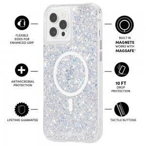 Case-Mate iPhone 13 Pro Twinkle MagSafe Case with Antimicrobial (Stardust)