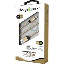 Chargeworx 3ft USB-C to USB-A NYLOTuff Cable (Gold)