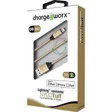 Chargeworx 3ft USB-C to USB-A NYLOTuff Cable (Gold)