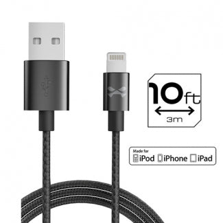 Ghostek NRGline Lightning to USB 10ft Cable (Black)