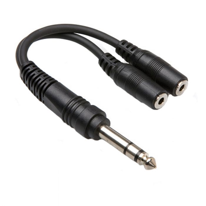 Hosa Technology 1/4" Stereo Male to 2 3.5mm Stereo Female Y Cable (6")