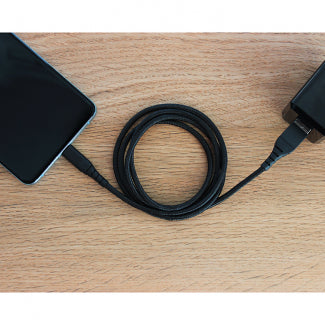 TEKYA 72 INCH (6FT) APPLE LIGHTNING TO USB-A 2.4 AMP BRAIDED CABLE - BLACK
