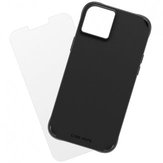 Case Mate Apple iPhone 14 Plus Protection Pack Magsafe Case and Glass Screen Protector (Black)