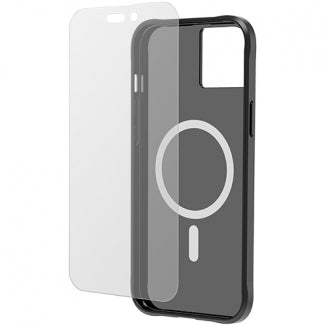 Case Mate Apple iPhone 14 Plus Protection Pack Magsafe Case and Glass Screen Protector (Black)